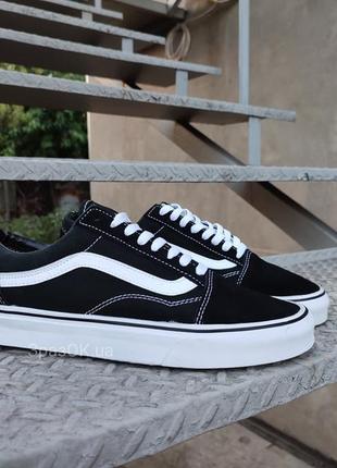 Черные черно-белые кеды кроссовки вансы vans old school вьетнам6 фото