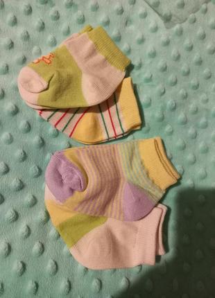 Набор 4 пары носочков на грудничка 6-12 месяцев летние носки в полоску