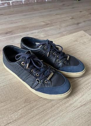 Кеды кроссовки tommy hilfiger состаренные темно синие с золотом