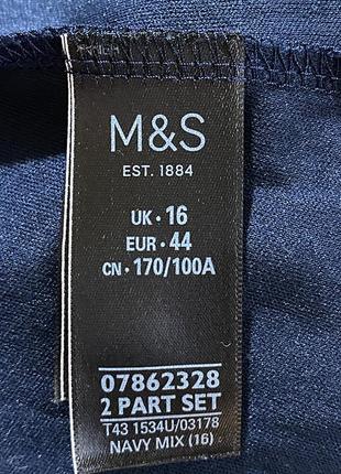 Eur 44 m&s темно-синяя облегающая майка на тонких бретелях4 фото