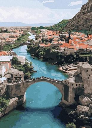 Картина по номерах краєвиди містечка на воді gx43348