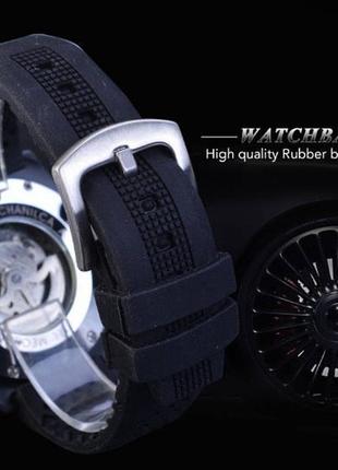 Чоловічі механічні наручний годинник скелетон з відкритим механізмом армійські військові спортивні4 фото