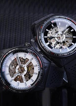 Чоловічі механічні наручний годинник скелетон з відкритим механізмом армійські військові спортивні