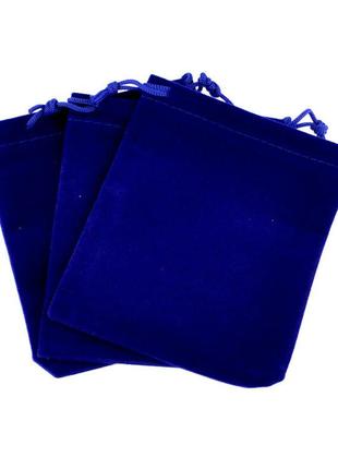Мешочек для бижутерии из бархата, синий, 5*7см1 фото