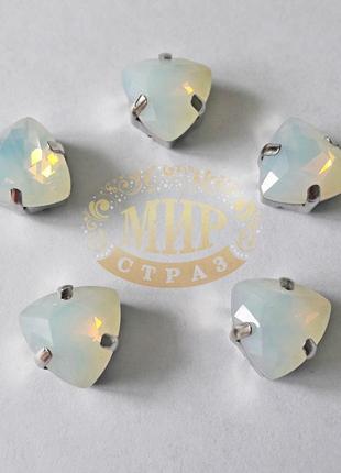 Камені в цапах триллиант, розмір 12мм, колір white opal, 1шт