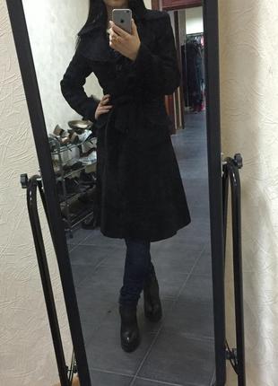 Стильное черное пальто, тренч2 фото