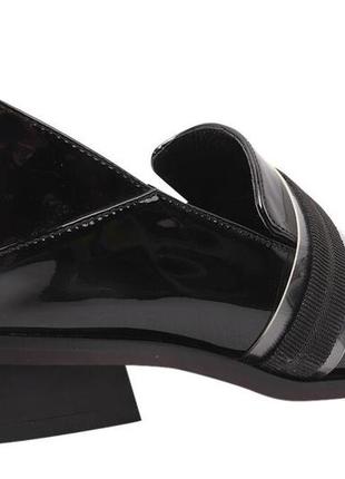 Туфли женские из натуральной лаковой кожи, на низком ходу, цвет черный, brocoly4 фото