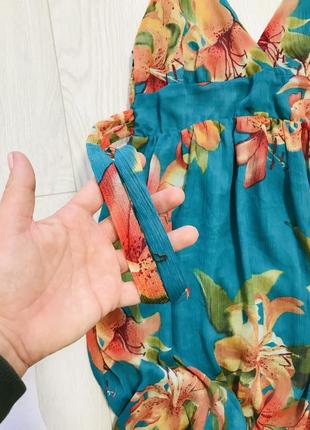🛍літнє довге плаття максі довжини на бретелях в квітковий принт3 фото
