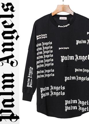 Реглан лонгслив кофта футболка с рукавами palm angels р.xl оверсайз унисекс принт лого