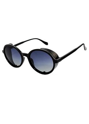 Солнцезащитные очки круглые rich person polarized черные оправа металл