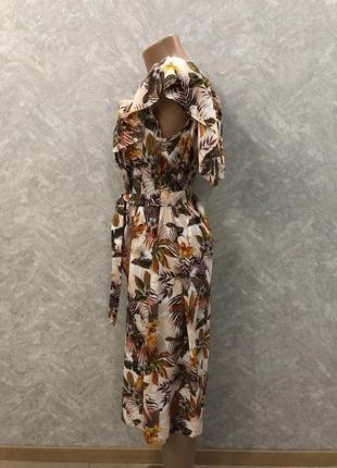 Платье сарафан миди на пуговицах в цветы2 фото