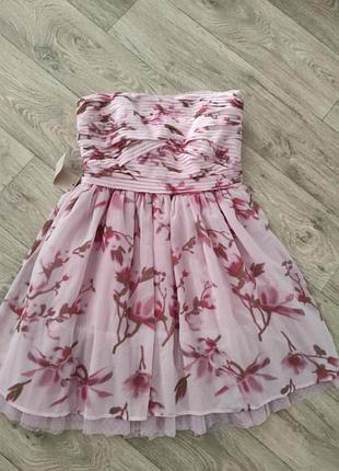 Сукня з підюпником пишна ошатна святкова плаття 👗 next  в принт квіти