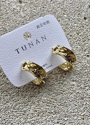 Сережки з напиленням золота