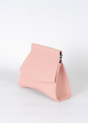 Рожева пудра сумка клатч через плече крос боді маленька міні сумочка на ремінці ланцюжку2 фото
