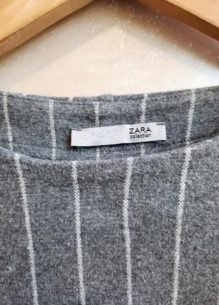 Zara трикотажная футболка оверсайз в принт полоски8 фото