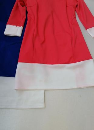 Коротка сукня з дефектом є червона і синя на білому передрукувала колір сукні на червоному червона н5 фото