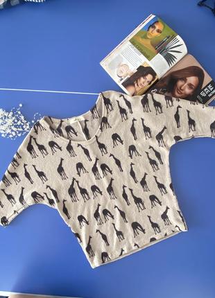 Майка футболка фактурна в жирафах jage usa