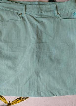 Юбка шорти коротка,  голуба блакитна в білу полоску, шорти призовані  у вигліді підкладки,1 фото
