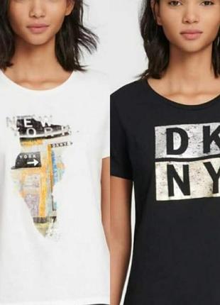 Жіноча футболка dkny , біла м , чорна s оригінал сша