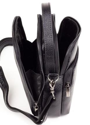 Мужская кожаная сумка барсетка eminsa 6190-37-1 черная8 фото