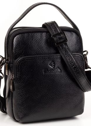 Мужская кожаная сумка барсетка eminsa 6190-37-1 черная1 фото