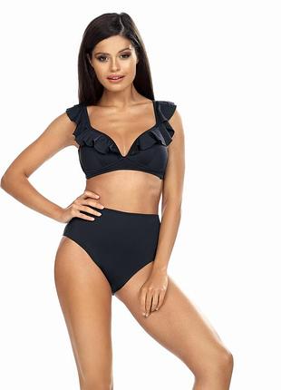 Купальник двійка з оборкою l2416 / 2 lorin чорний