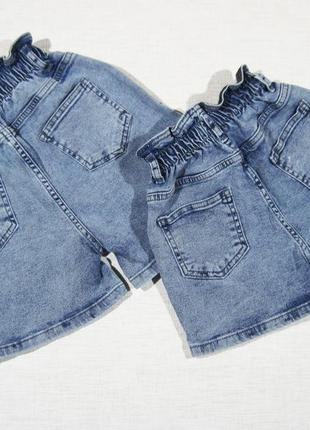 Високоякісні стильні джинсові шорти мом для дівчинки, стрейчеві (туреччина).2 фото