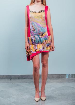 Итальянское летнее платье из атласного стрейчевого шелка mary c.