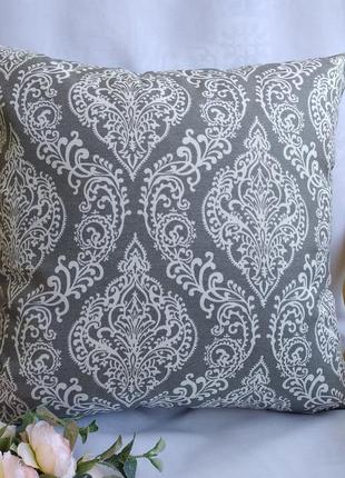 Декоративная серая наволочка 40*40 с турецкой плотной ткани