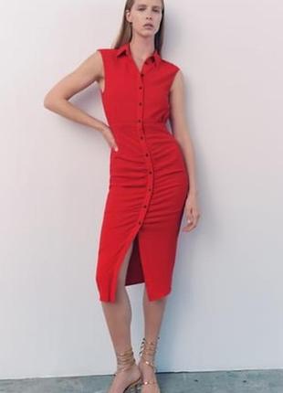 Яркое льняное платье zara - на летнюю жару