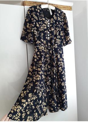 Новое !винтажное платье рубашка на пуговицах цветочное цветочек халат