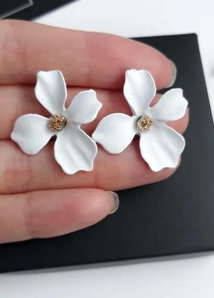 Сережки квіточка білі сережки квітка