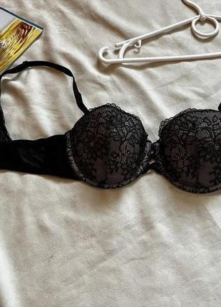 Красивий чорний бюстгальтер з мереживом від h&m рр 75 в