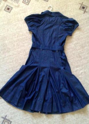 36р. джинсовое платье-халат на кнопках, лёгкий хлопок4 фото