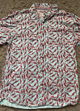 Рубашка пляжна сорочка легка на літо з коротким рукавом бавовняна6 фото