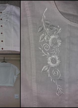 Кроп-топ, укорочена блуза, літній піджак st.michael вишивка 198