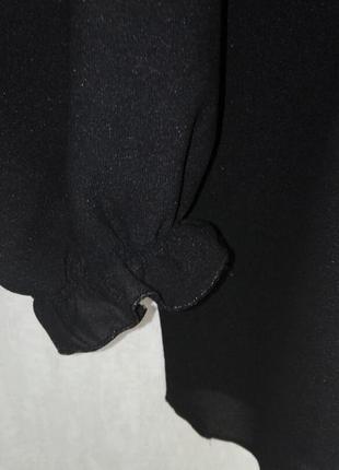 Блузка вышиванка, шифон, черная3 фото