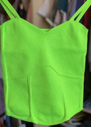 Помаранчевий топ майка топік футболка найяскравіша модна стильна зелена жовтий неон3 фото