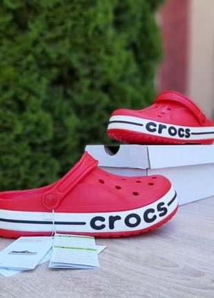 Жіночі crocs червоні з білим / smb