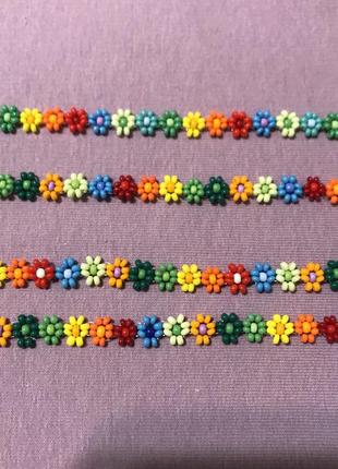 Чокер квіточки з чешського бісеру handmade 🌸🌼
