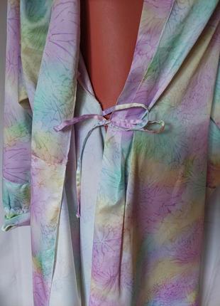 Винтажный атласный халат радуга triumph international(размер  38-40)4 фото
