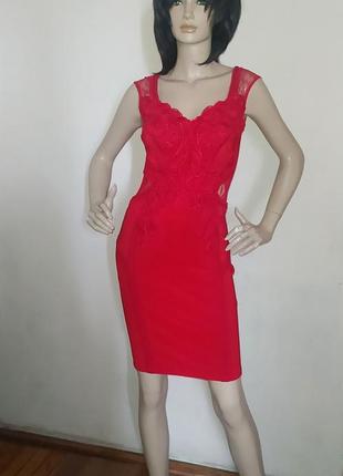 Красное платье футляр lipsy london3 фото