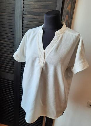 Стильна базова льляна блуза damart oversize, m/l2 фото