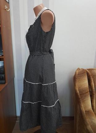 Вінтажна сукня в горох міді платье винтажное миди хлопковое5 фото