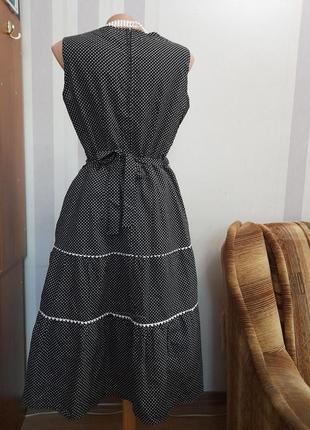Вінтажна сукня в горох міді платье винтажное миди хлопковое3 фото