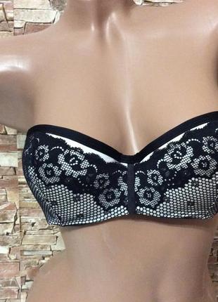 Бюстгальтер на мягком поролоне лиф на косточках силиконовые полоски р.70в