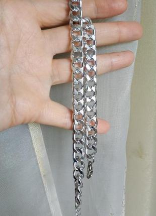 Цепочка цепь широкая серебро срібна чокер6 фото
