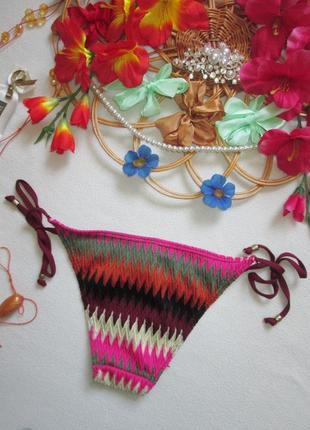 Шикарний роздільний купальник на зав'язках принт зигзаг primark 🍒🌺🍒