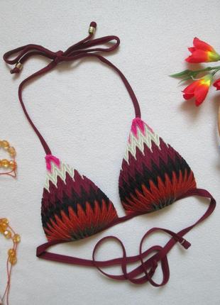Шикарний роздільний купальник на зав'язках принт зигзаг primark 🍒🌺🍒