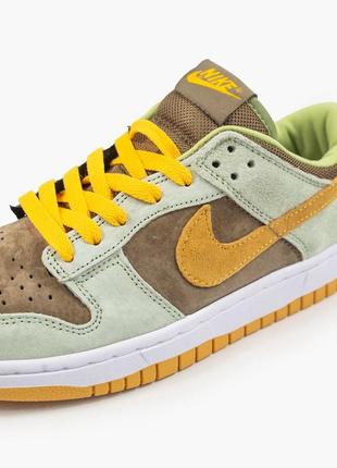 Жіночі шкіряні кросівки nike sb dunk low dusty olive #найк5 фото